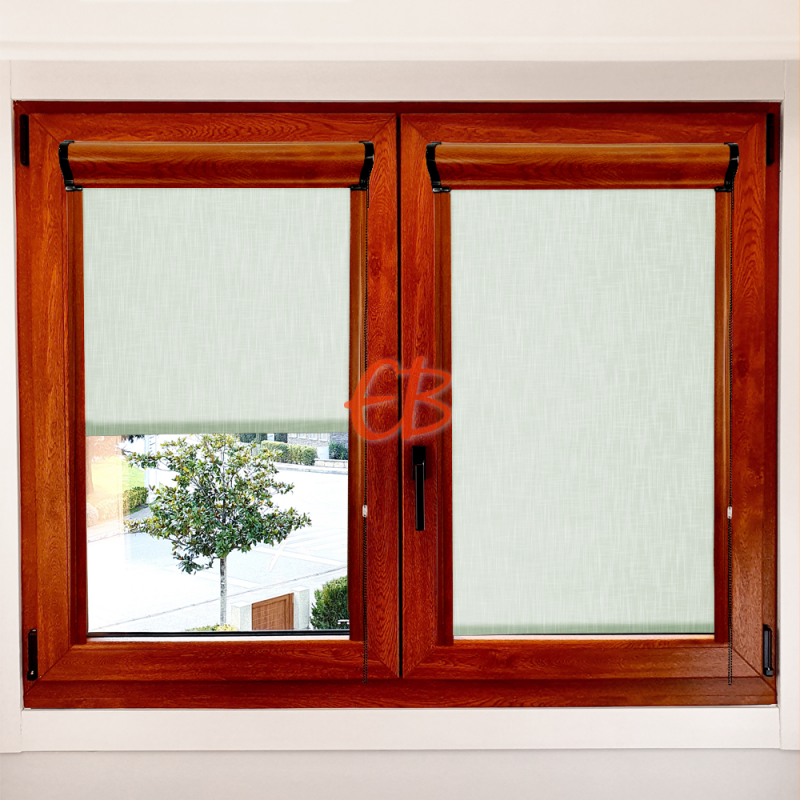 Enrollable marco ventana traslúcido efecto tela Verde claro SH15