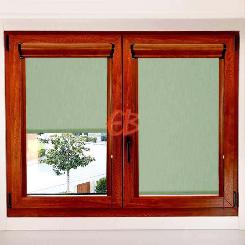 Enrollable marco ventana traslúcido efecto tela Verde SH09