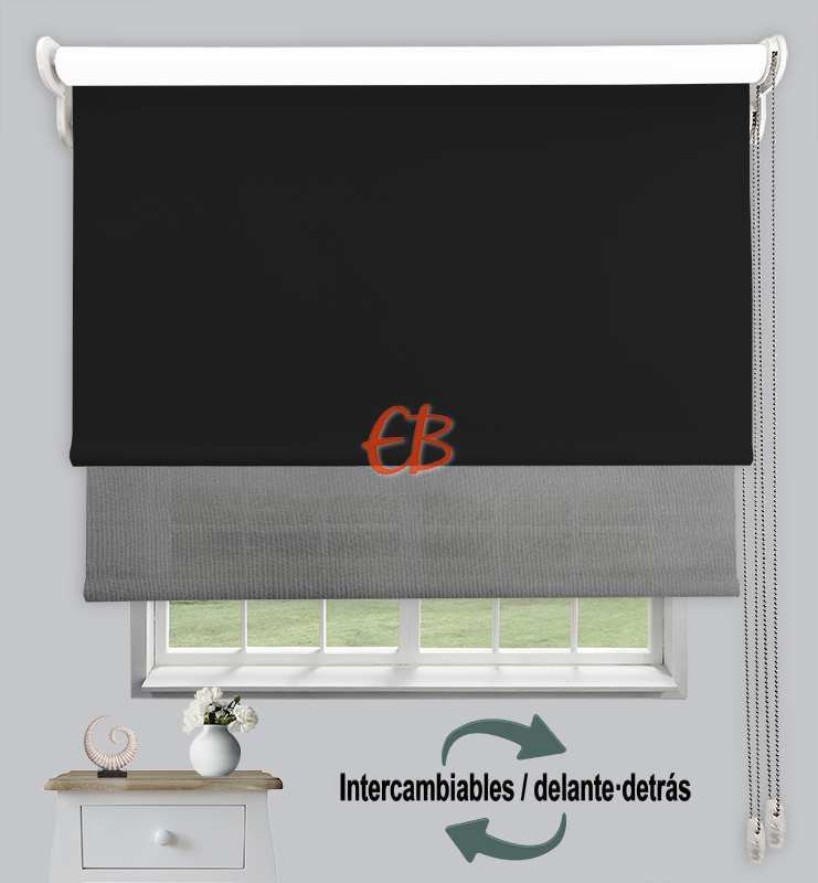 Estor doble opaco-screen Negro CAB13/Antracita perla 5% S30 18