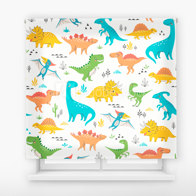 estor enrollable infantil de impresión digital / Dinosaurios 12