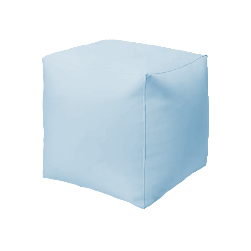Puff modelo cubo polipiel azul bebé