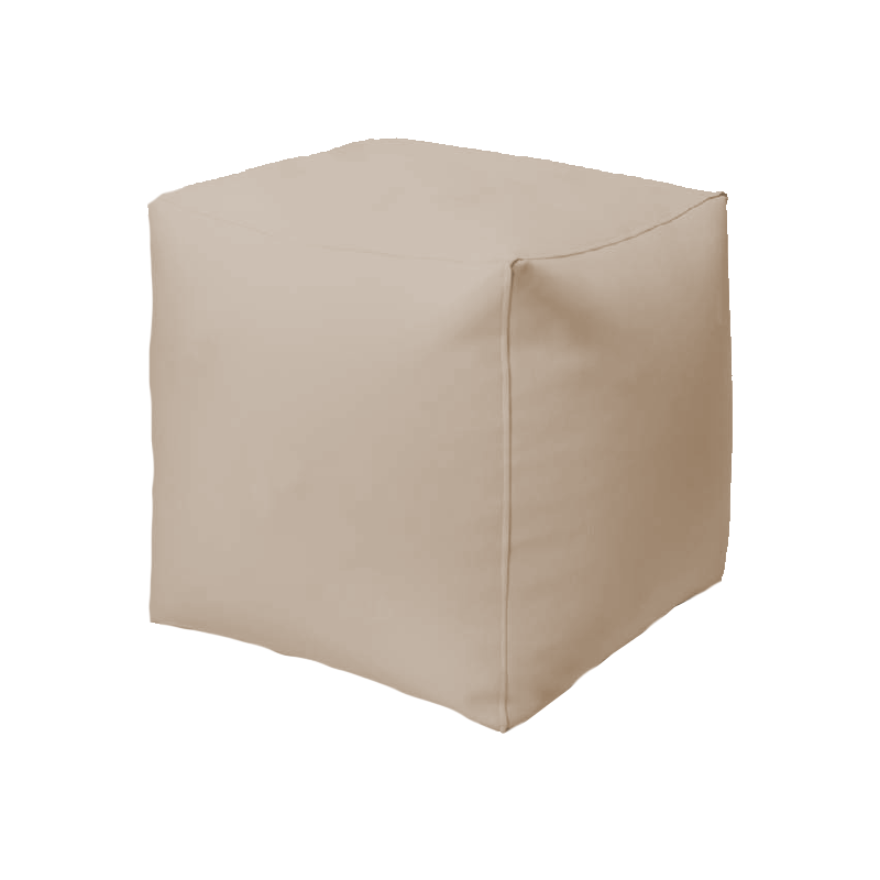 Puff modelo cubo polipiel beige