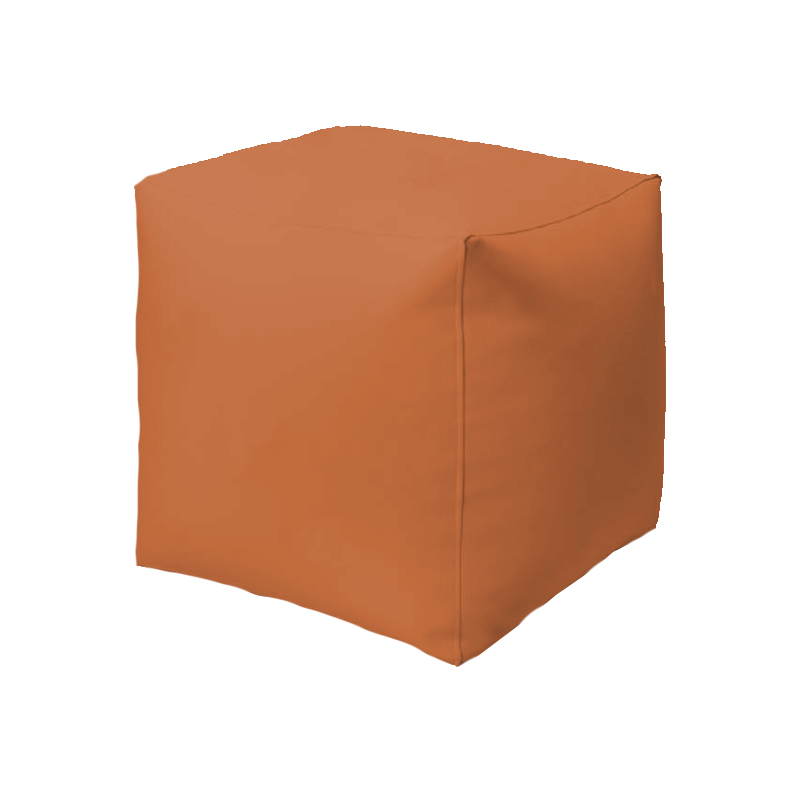Puff modelo cubo polipiel naranja