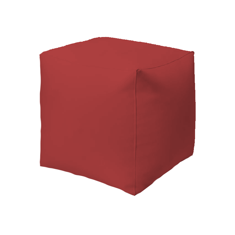 Puff modelo cubo polipiel rojo