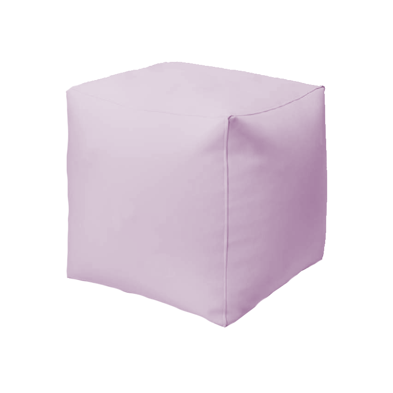 Puff modelo cubo polipiel rosa bebé