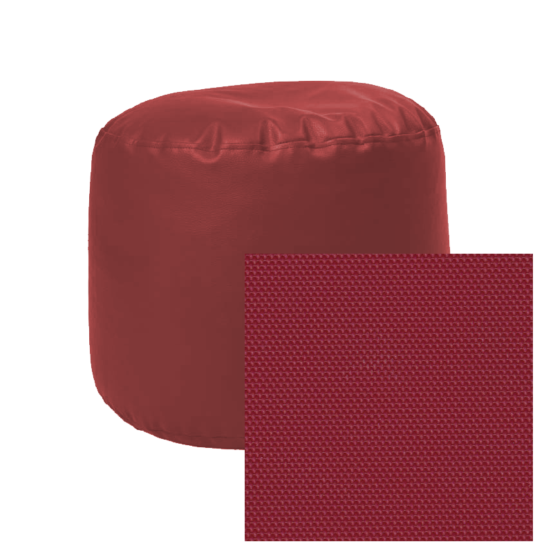Puff modelo cilindro polipiel exterior rojo