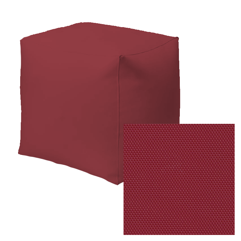 Puff modelo cubo polipiel exterior rojo