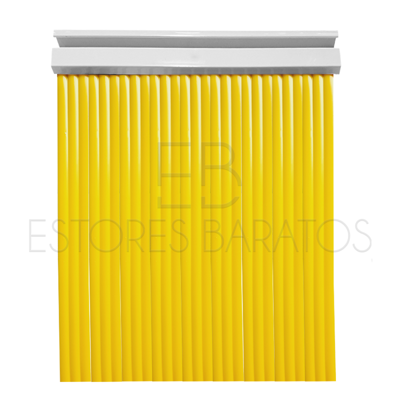 Cortina de tiras de PVC modelo Cristina color amarillo