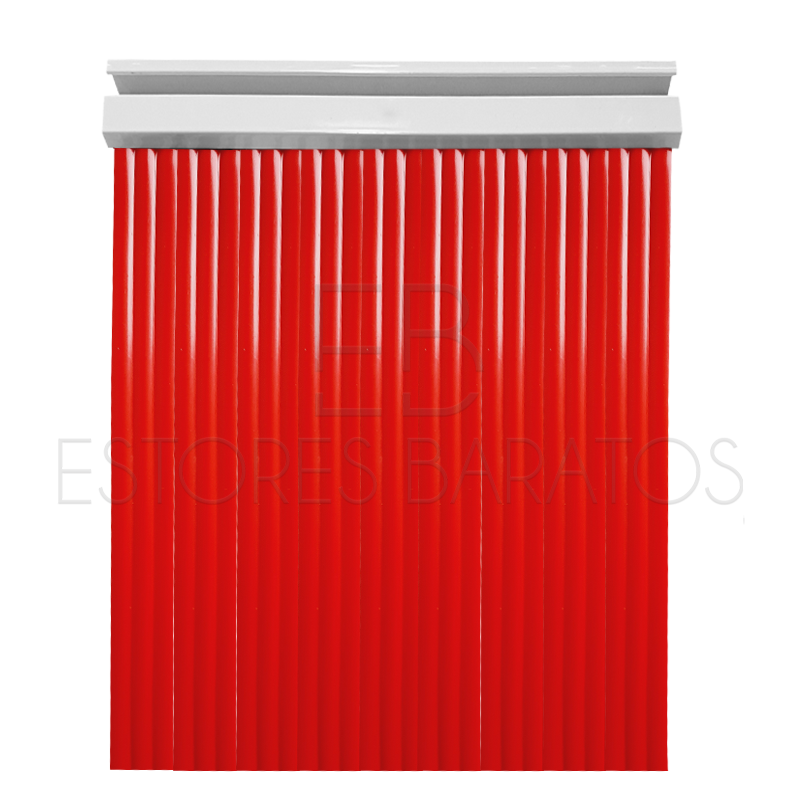 Cortina de tiras de PVC modelo Cristina color rojo