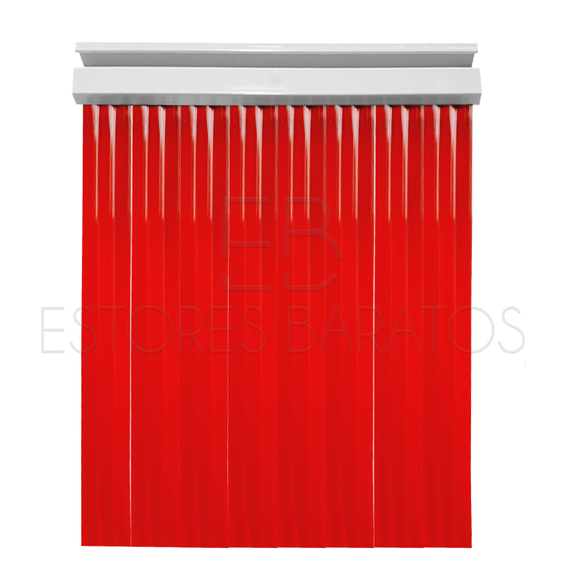Cortina de tiras de PVC modelo Cristina color rojo transluz