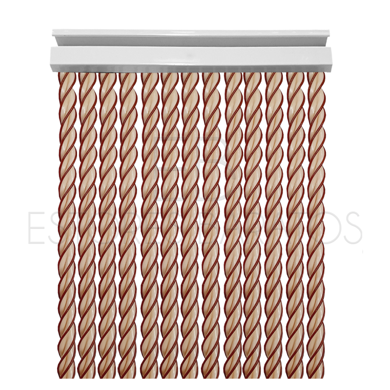 Cortina de tiras PVC modelo Uxía color marrón crema