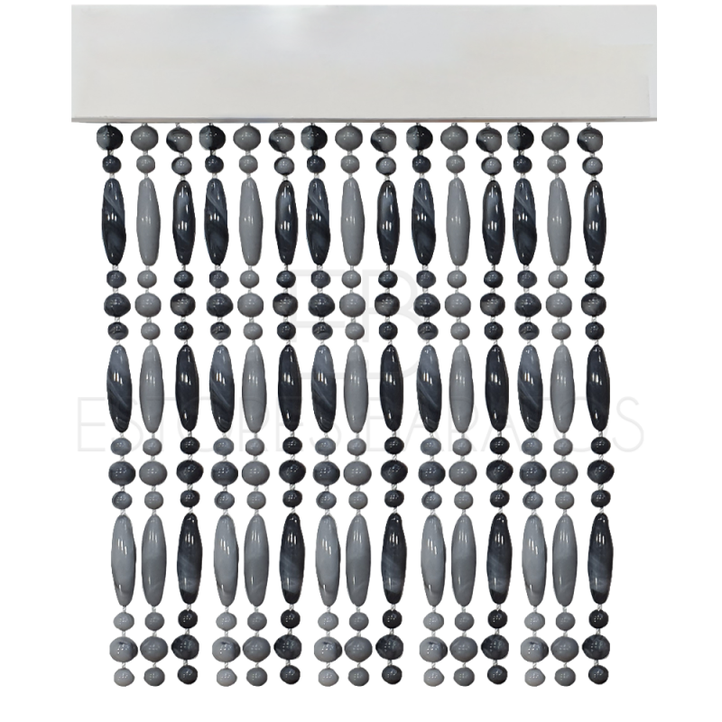 Cortina de tiras modelo Kora color gris jaspeado