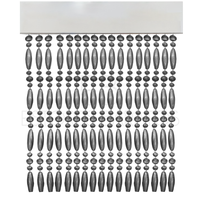 Cortina de tiras modelo Kora color gris plata