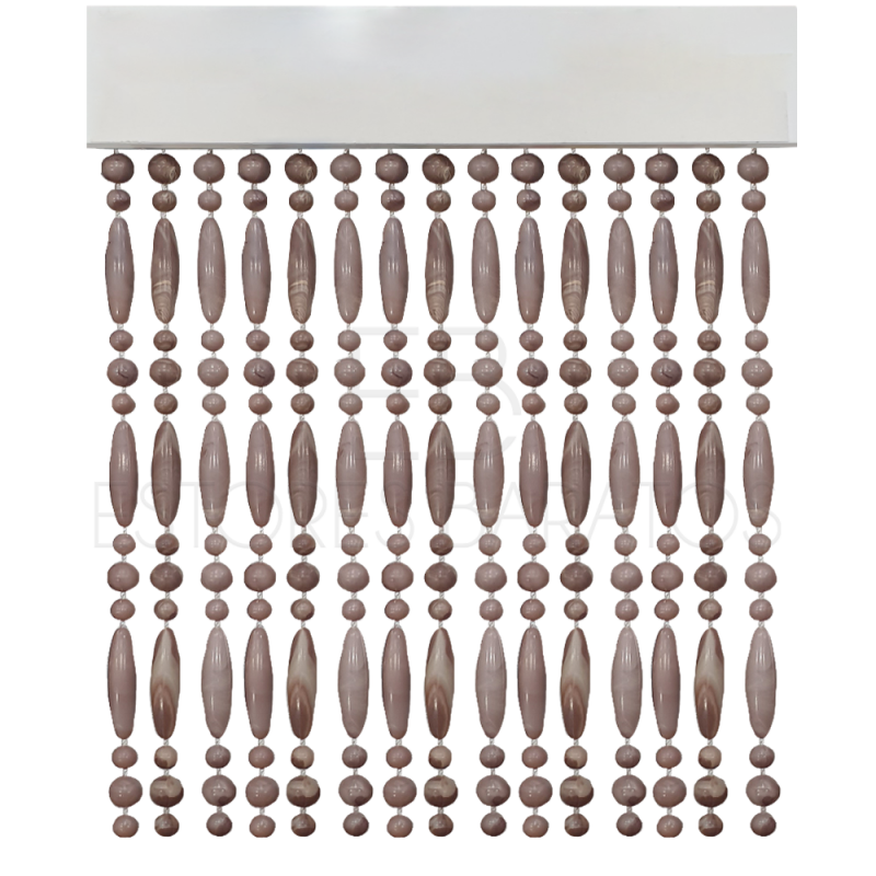 Cortina de tiras modelo Kora color marrón jaspeado