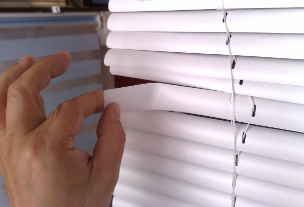 Persiana veneciana para ventanas PVC blanco caída larga 35.4 x 83.9 in